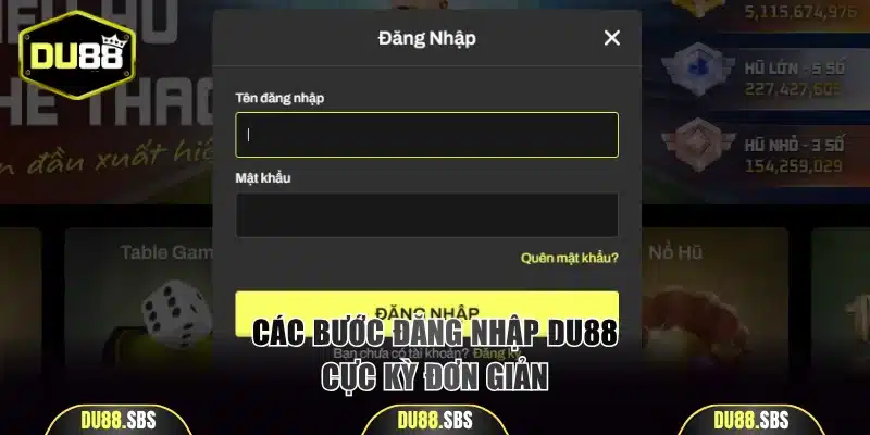 Các bước đăng nhập DU88 đơn giản